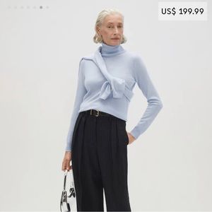 Mango blue turtleneck cashmere
